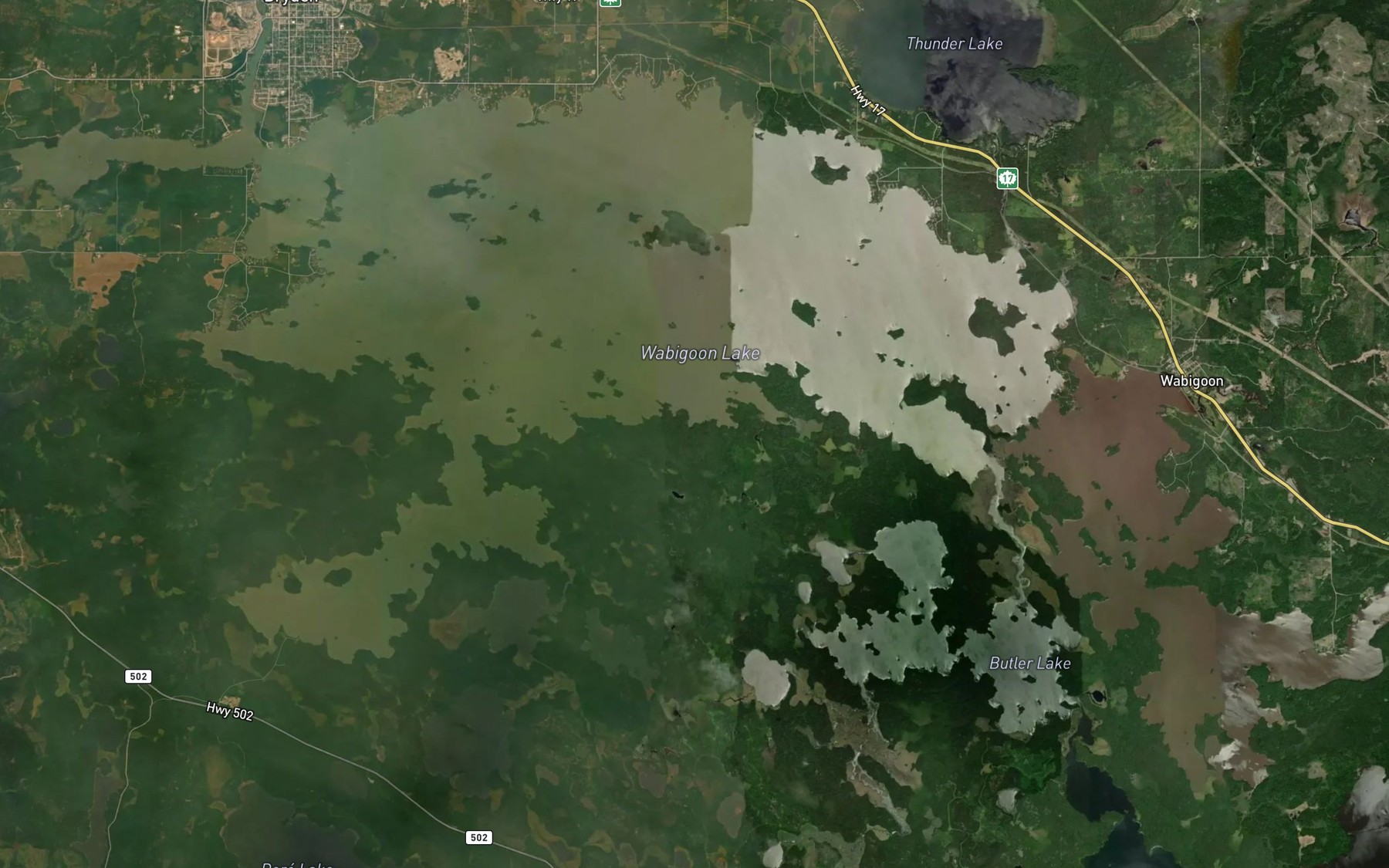 Satellite map of the Wabigoon Lake