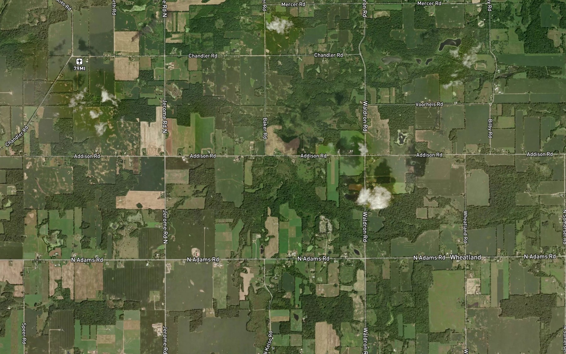 Satellite map of the Hoxie Drain