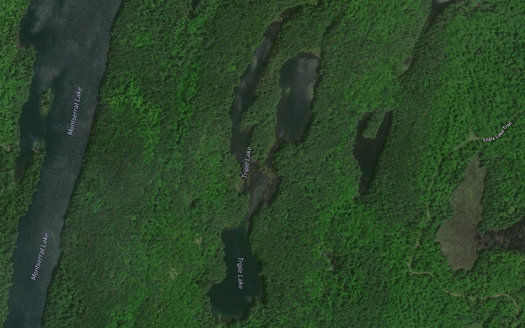 Satellite map of the Triple Lake