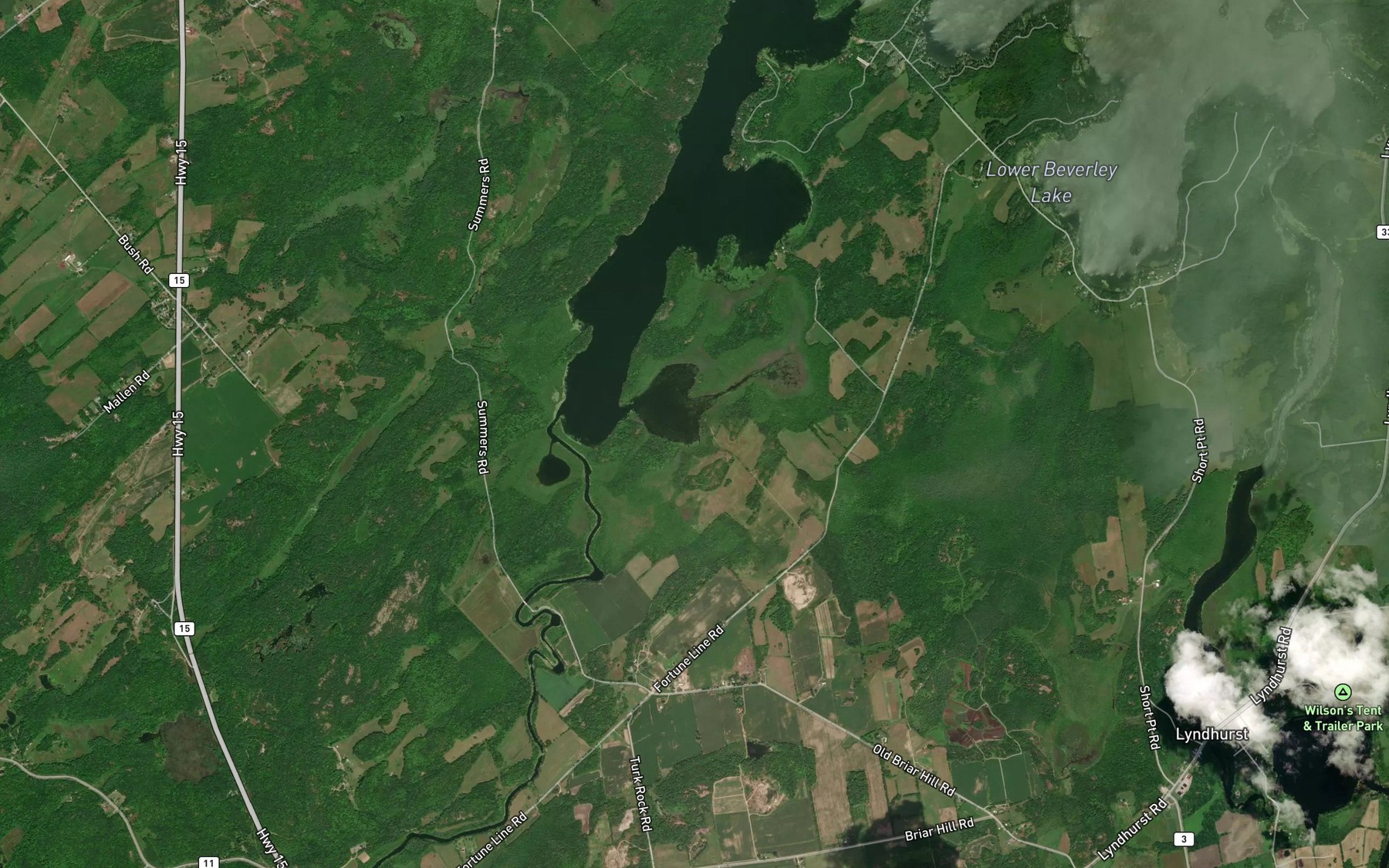Satellite map of the Oak Bay