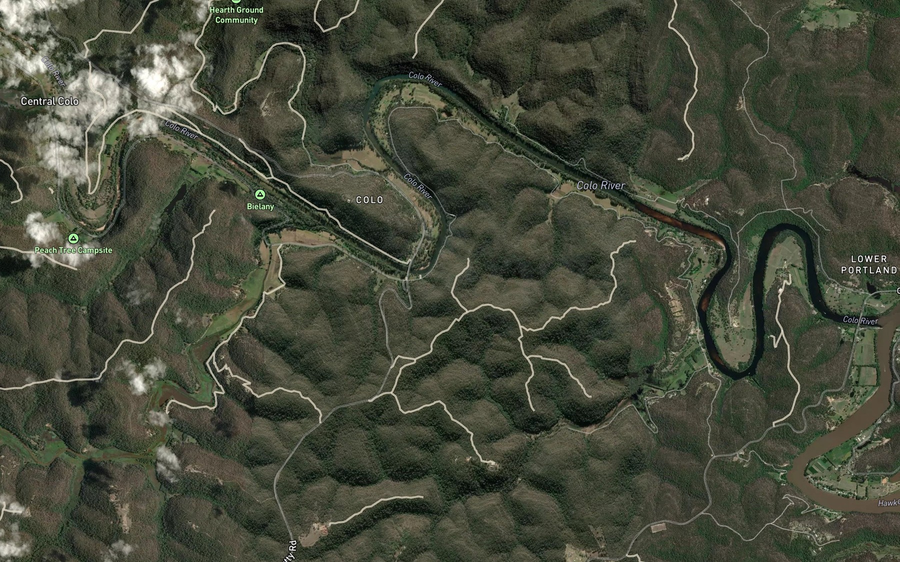 Satellite map of the Wheeny Creek