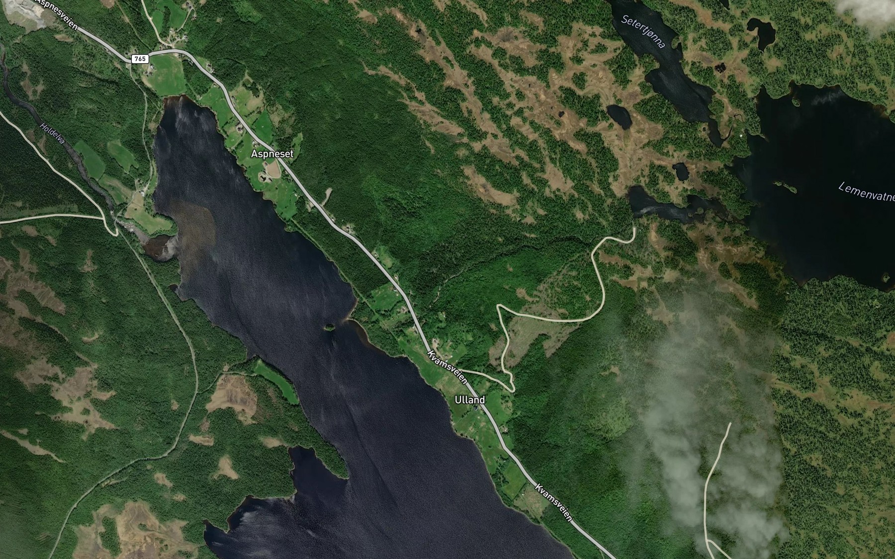 Satellite map of the Ullandselva