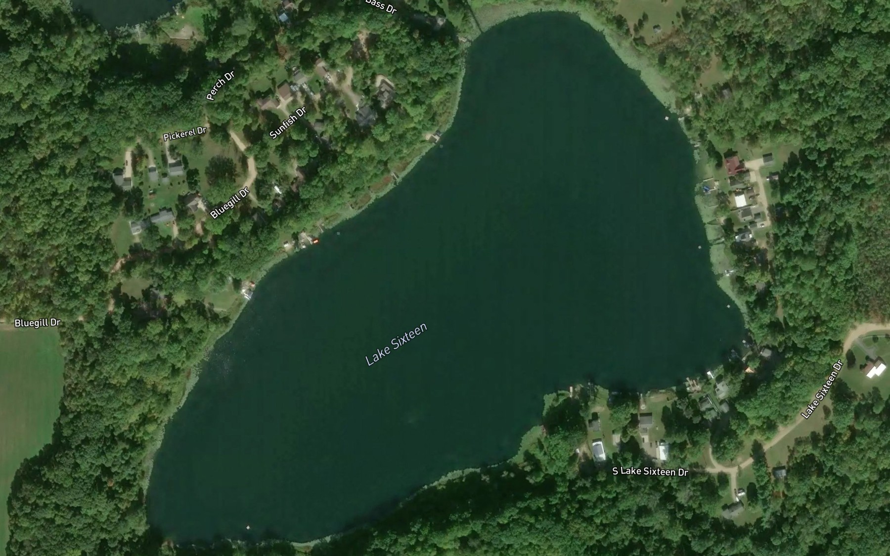 Satellite map of the Lake Sixteen