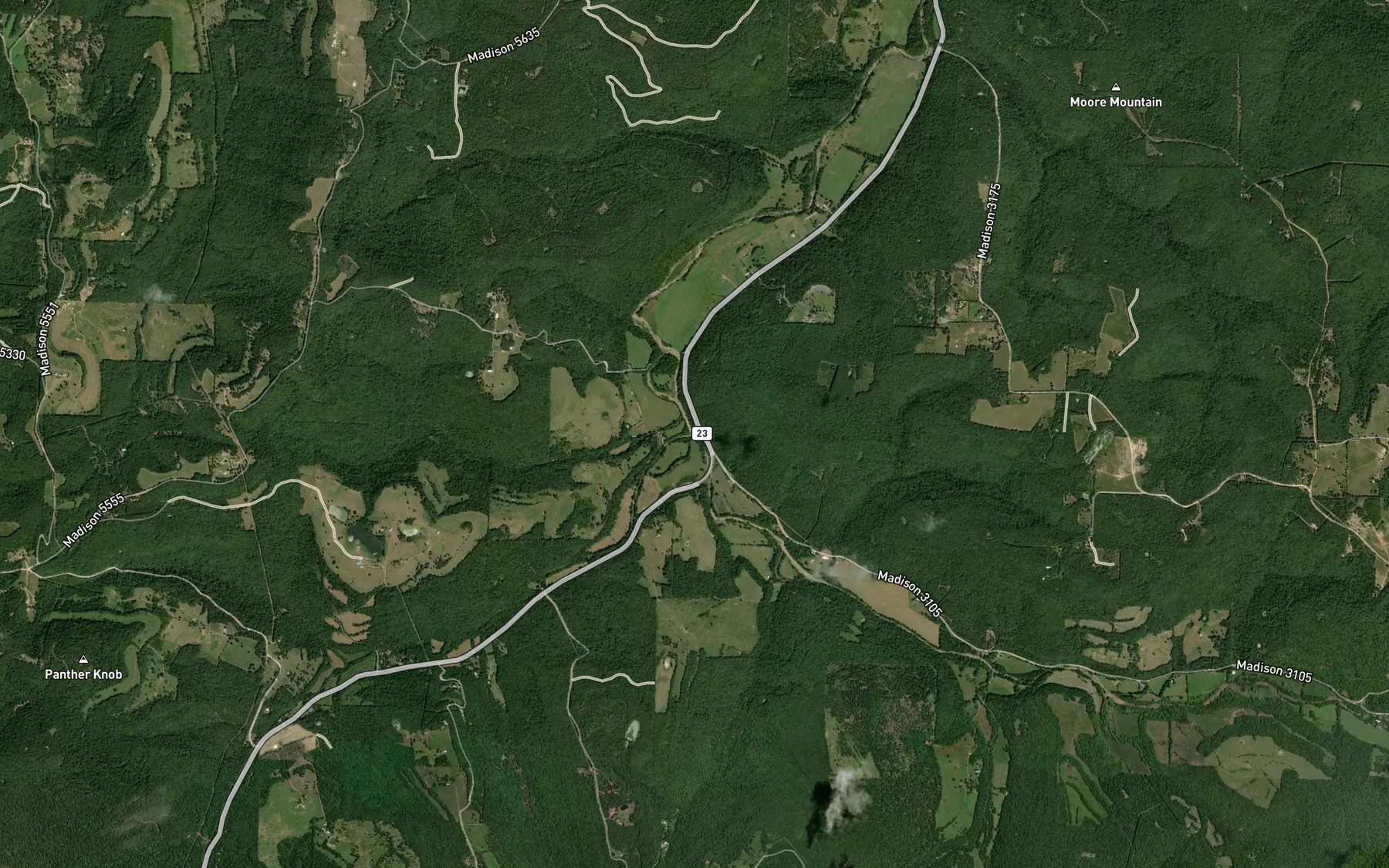 Satellite map of the Dry Fork