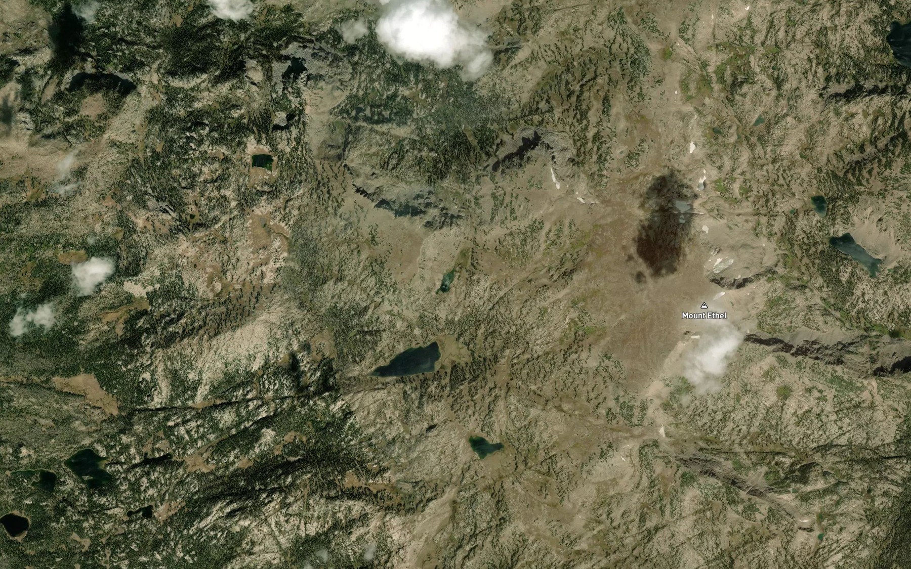 Satellite map of the Lakes of the Crags