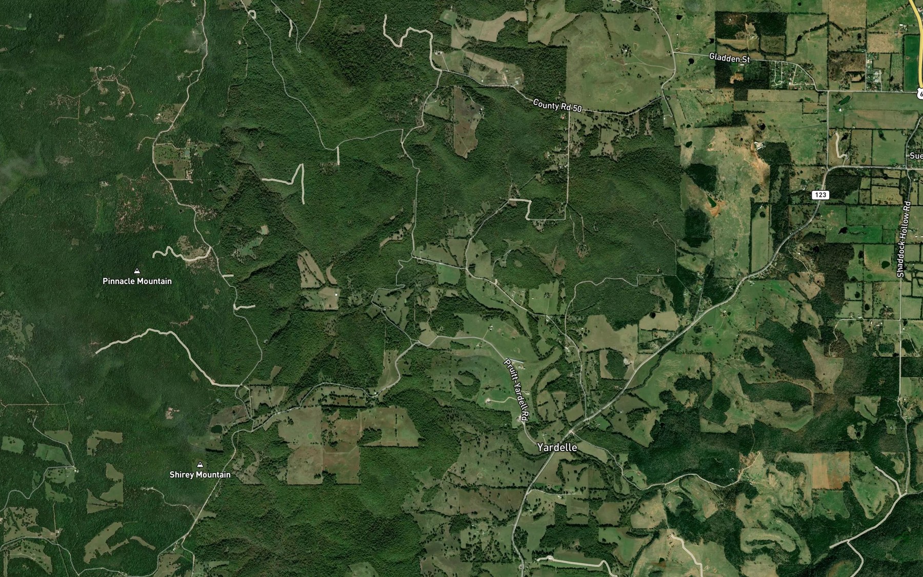 Satellite map of the Cedar Creek