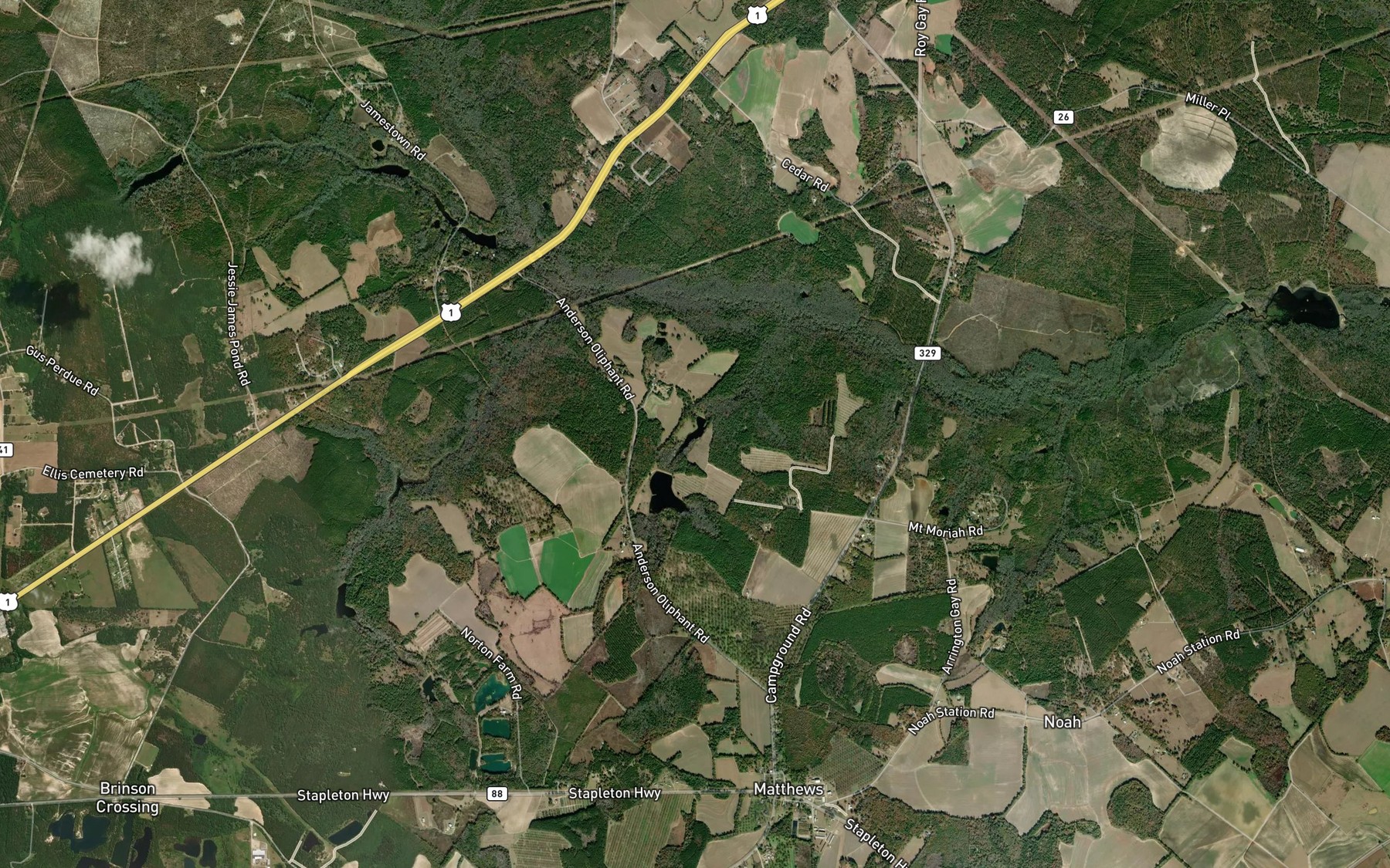 Satellite map of the Oliphant Pond (historical)