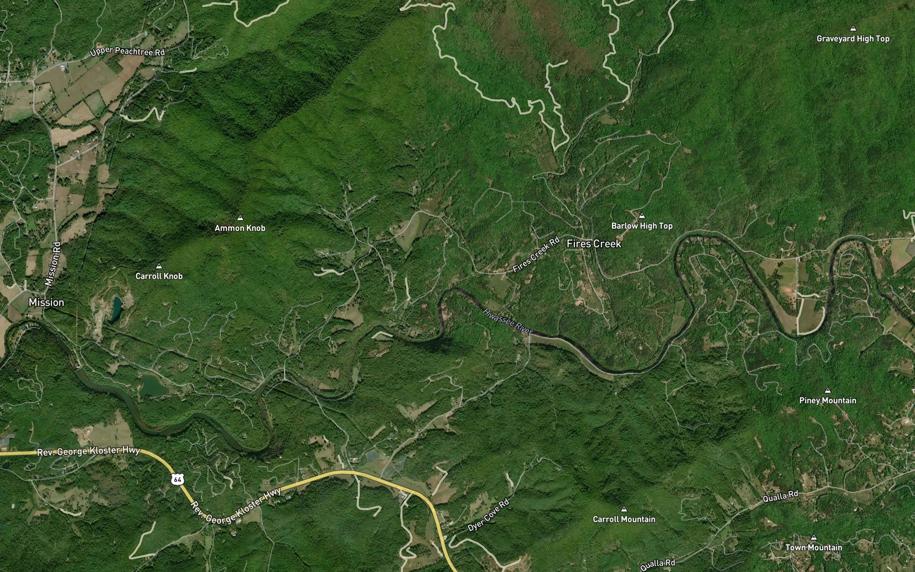 Satellite map of the Watson Branch