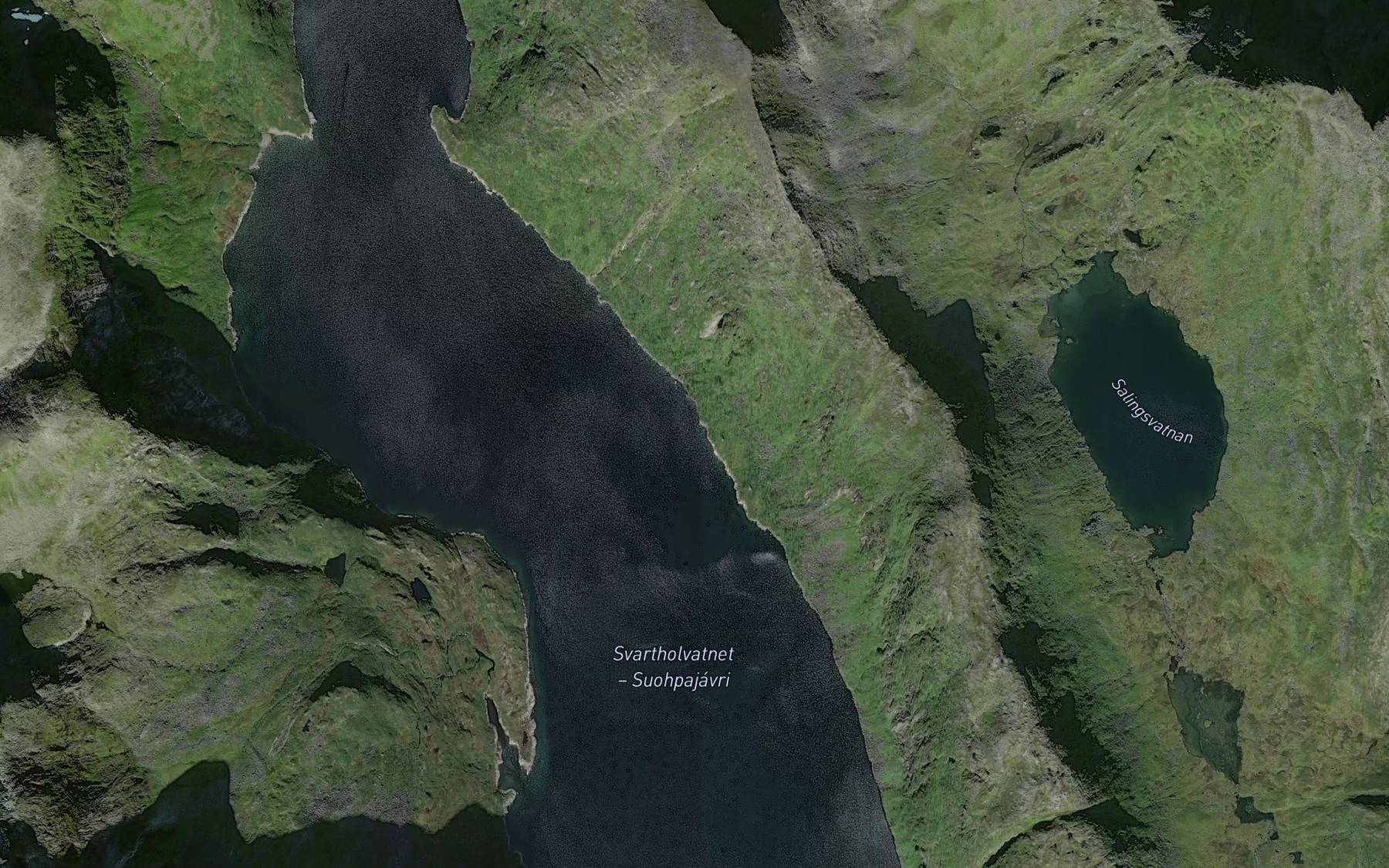 Satellite map of the Ovre Helvetesvatnet