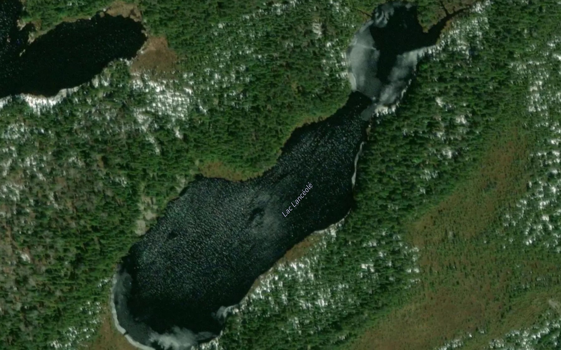 Satellite map of the Lac Lanceole