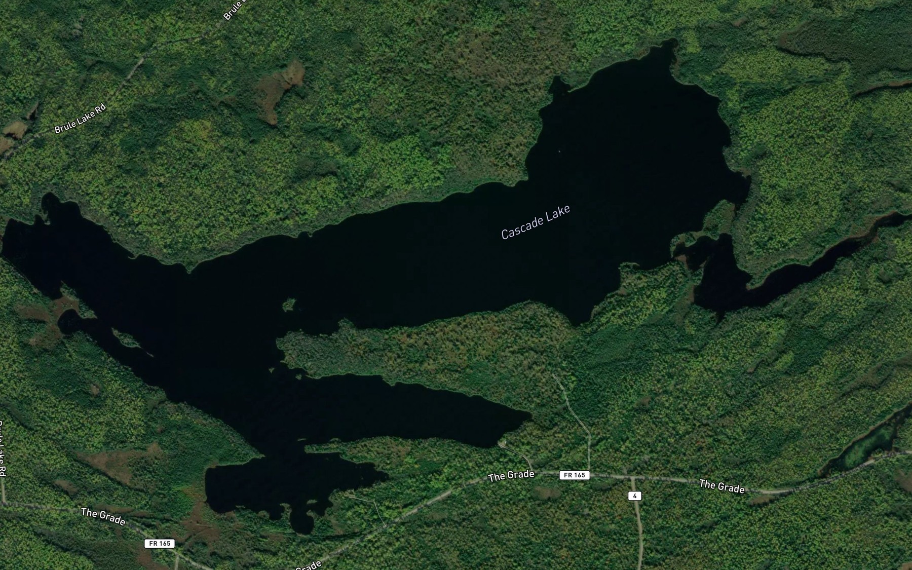 Satellite map of the Cascade Lake