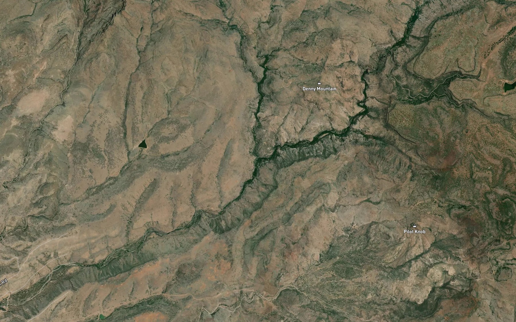 Satellite map of the Hop Creek