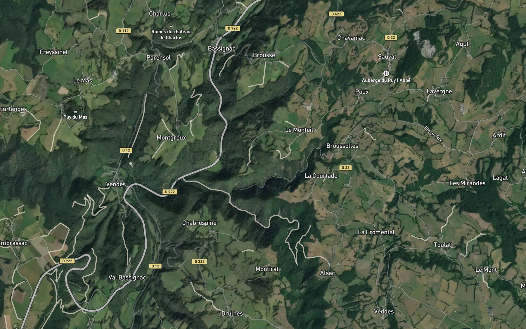 Satellite map of the Ruisseau le Mardaret