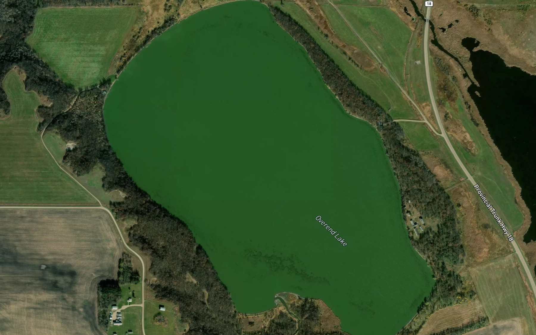 Satellite map of the Overend Lake