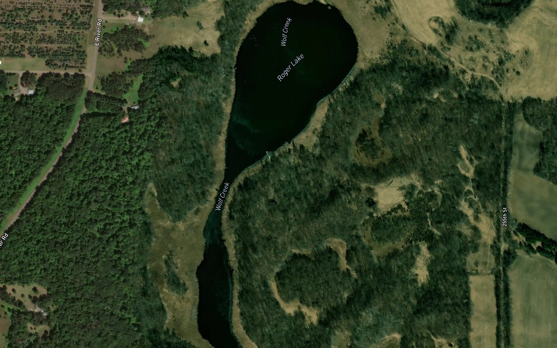 Satellite map of the Roger Lake