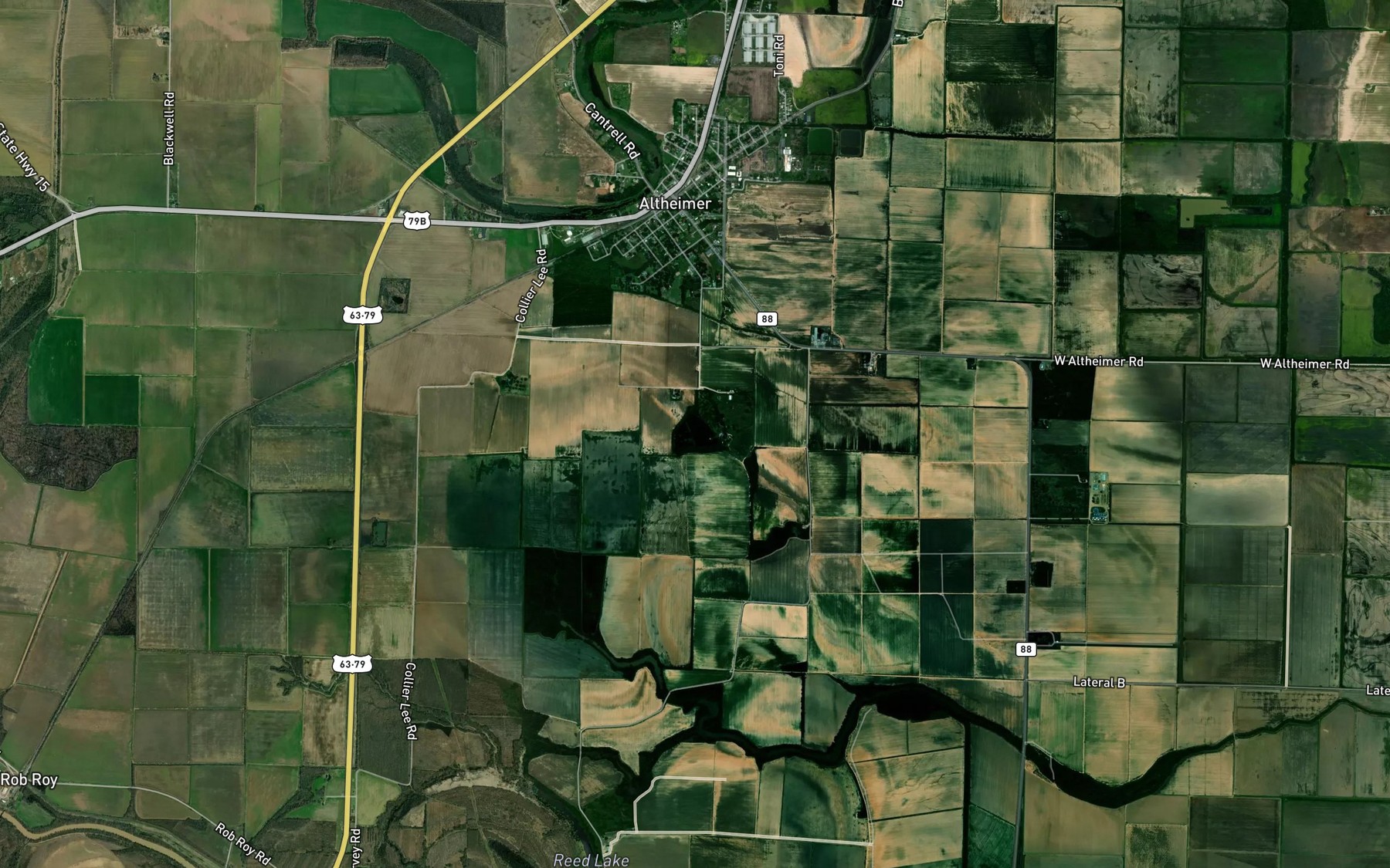 Satellite map of the Barnett Lake