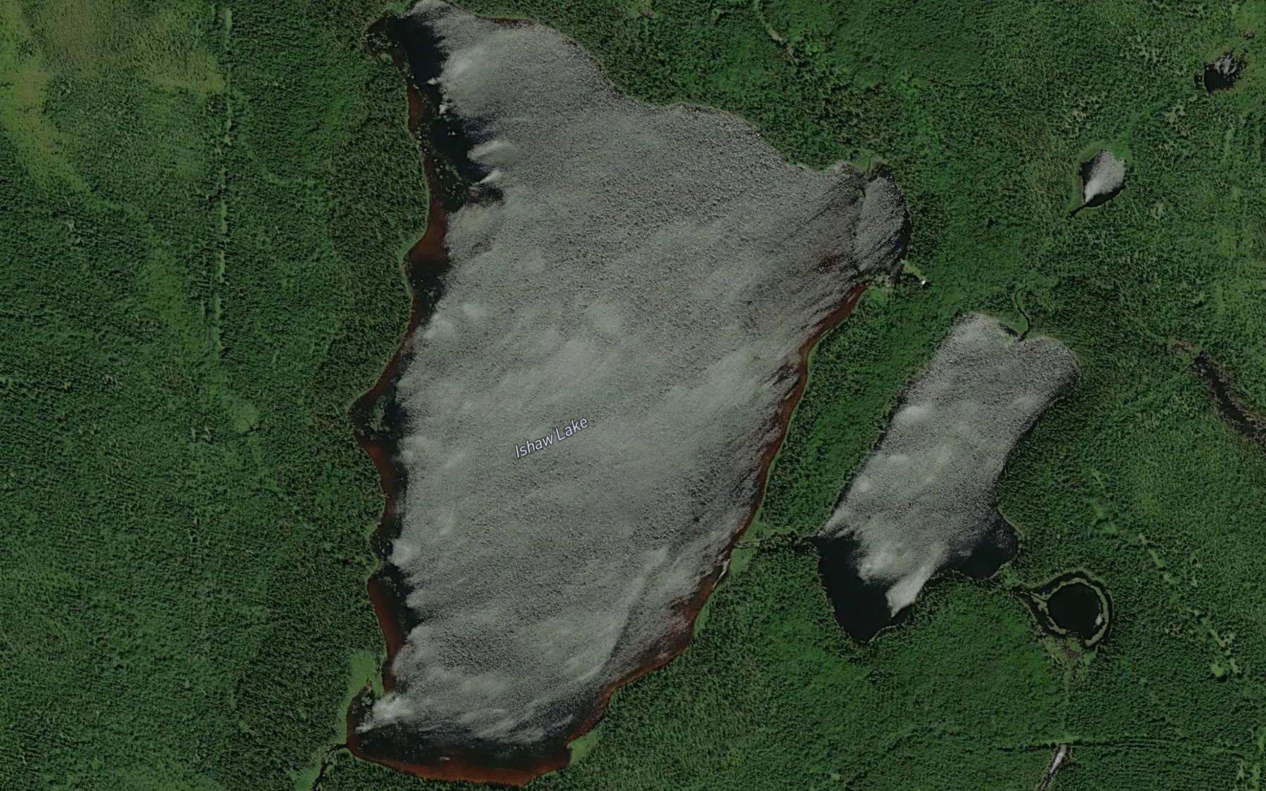 Satellite map of the Ishaw Lake