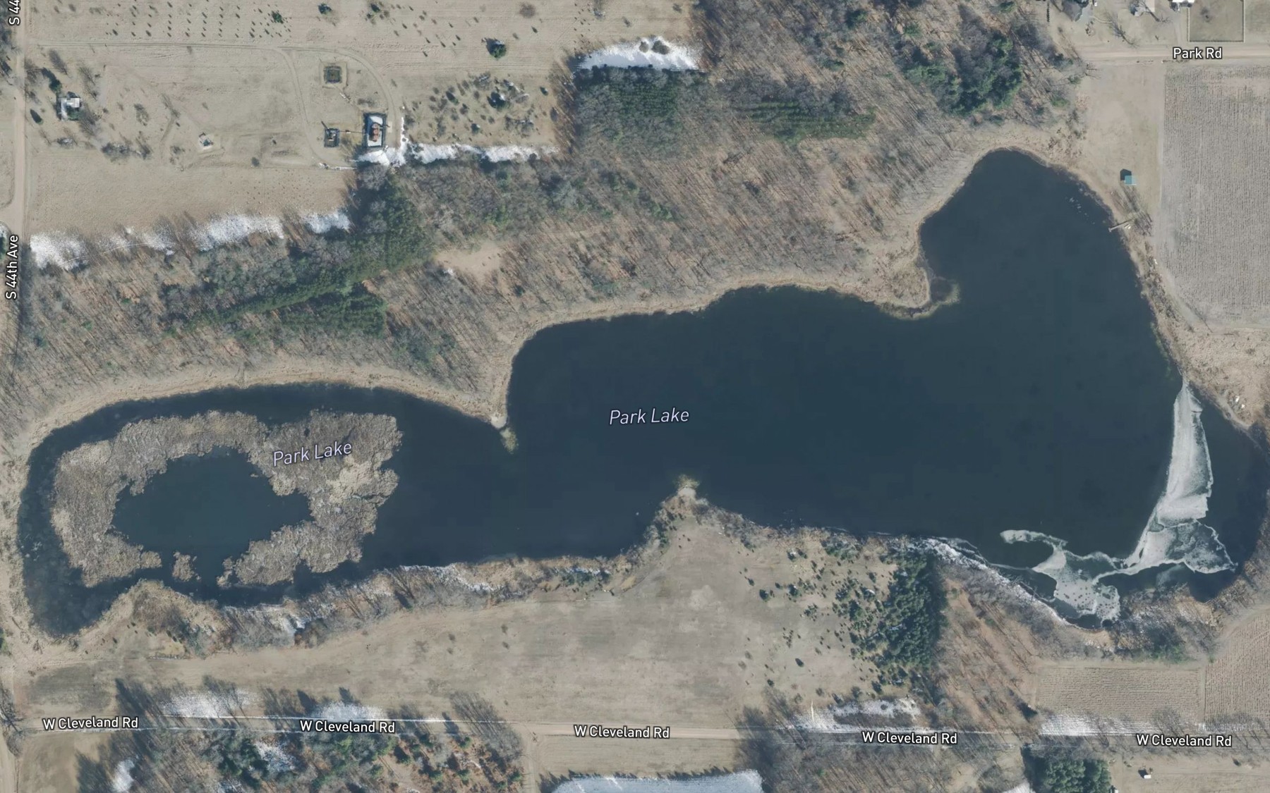 Satellite map of the Park Lake
