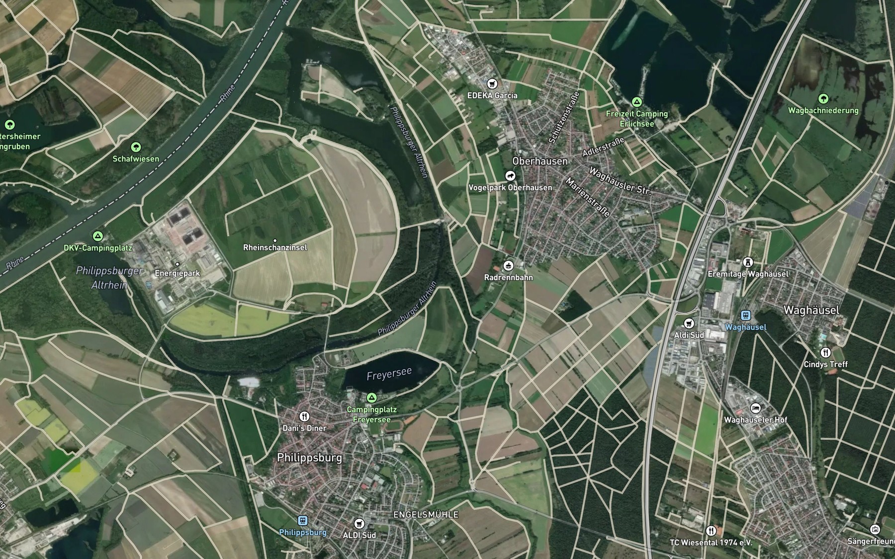 Satellite map of the Saalbach