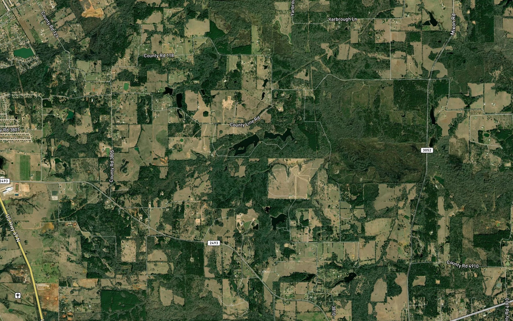 Satellite map of the Miles Lake