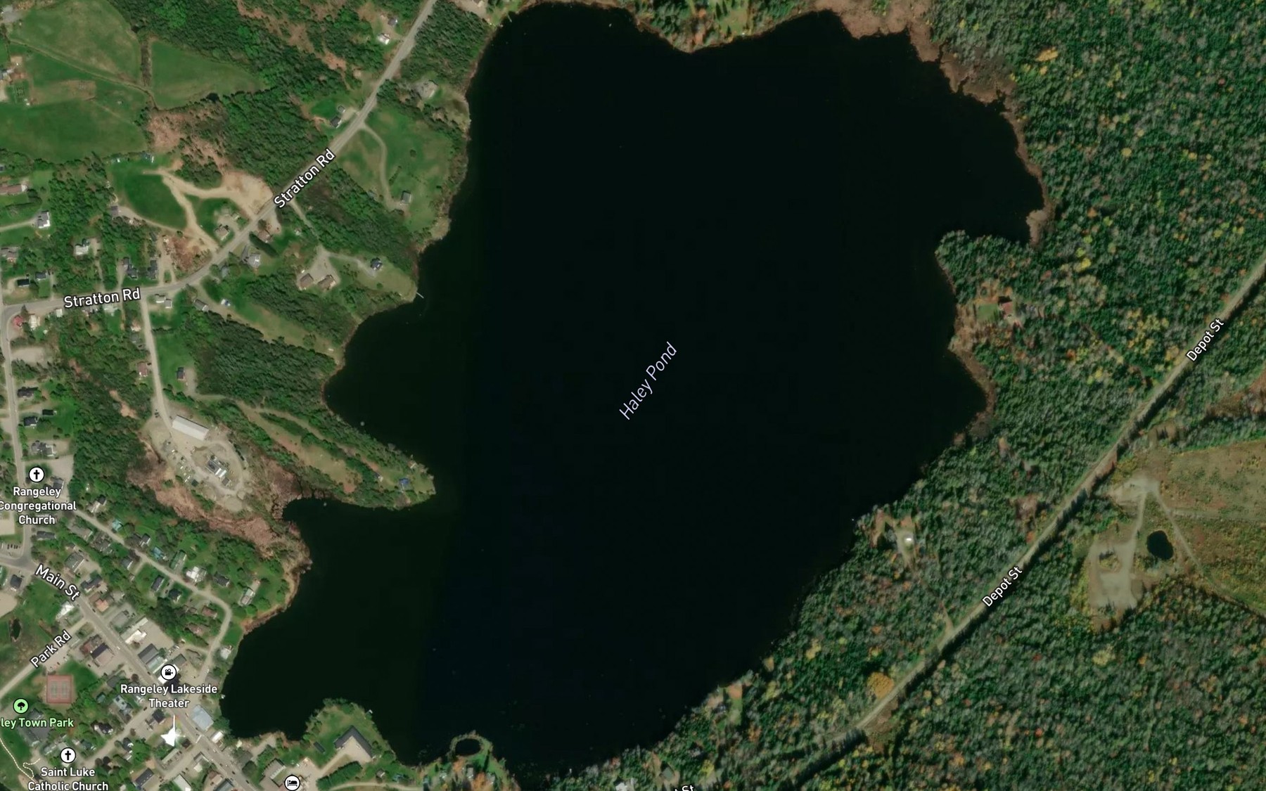 Satellite map of the Haley Pond