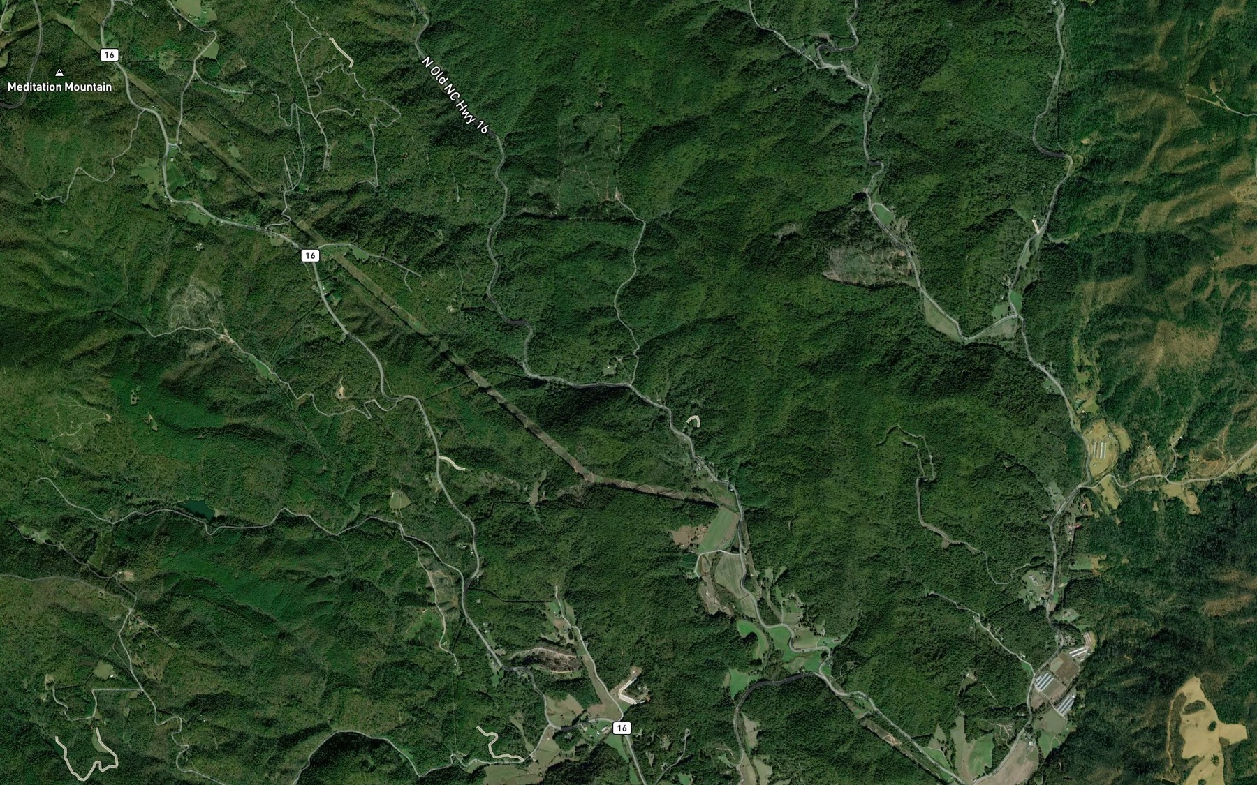 Satellite map of the Robbins Branch