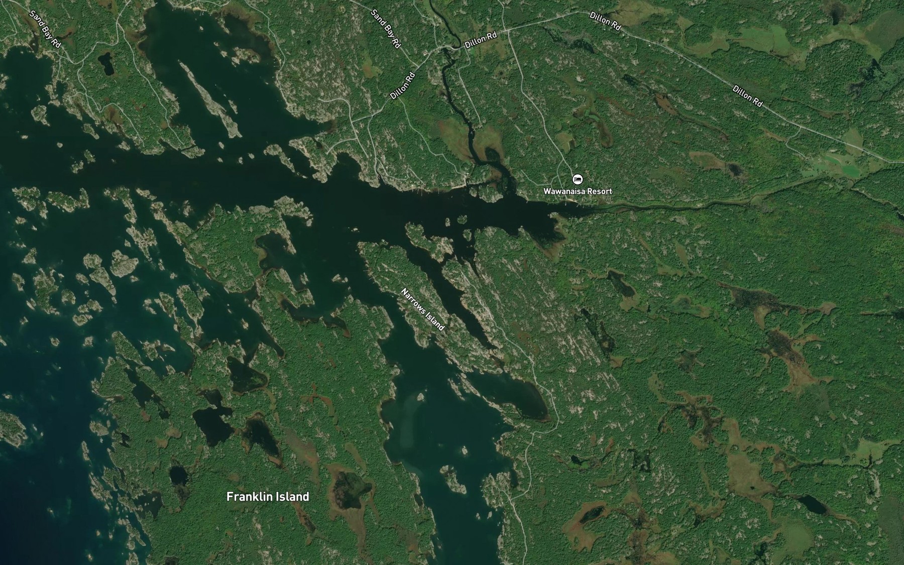Satellite map of the Mill Bay