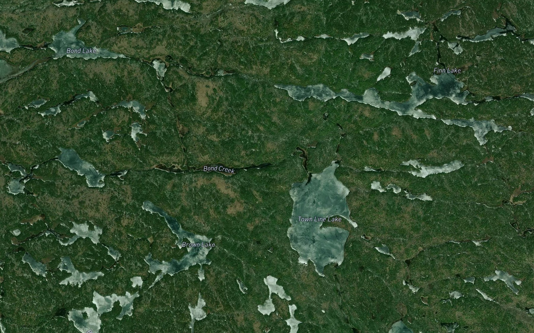Satellite map of the Bond Creek