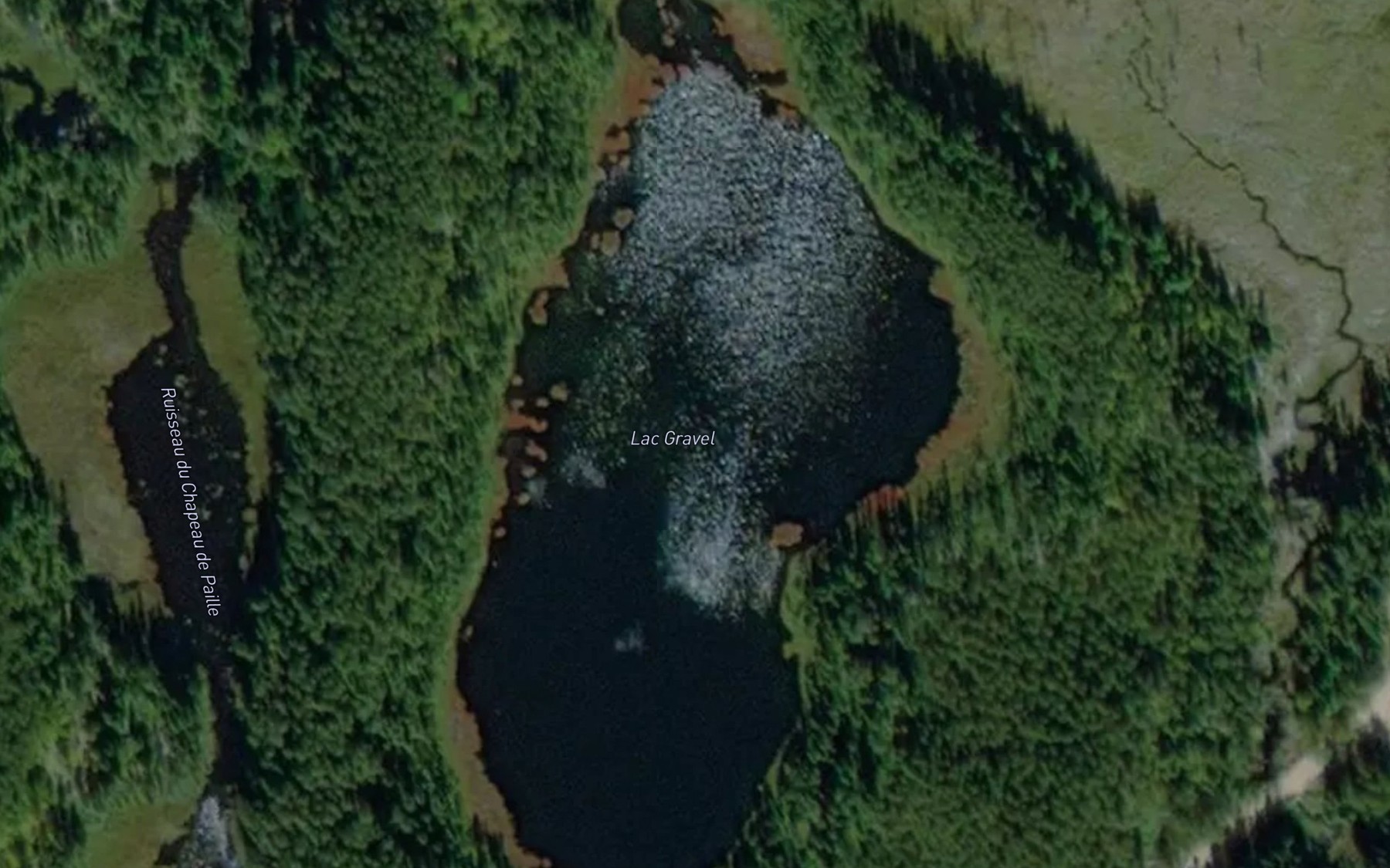 Satellite map of the Lac Gravel
