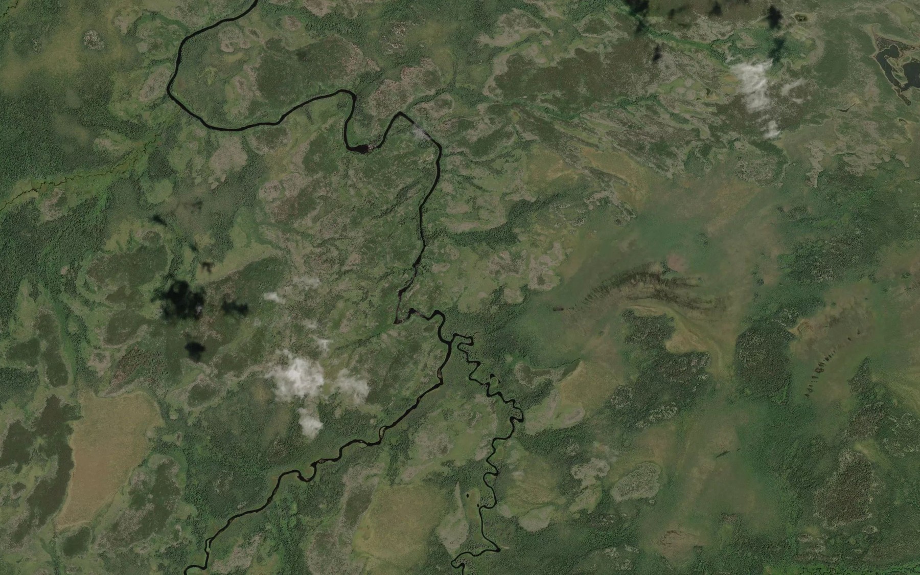 Satellite map of the Nabimina River