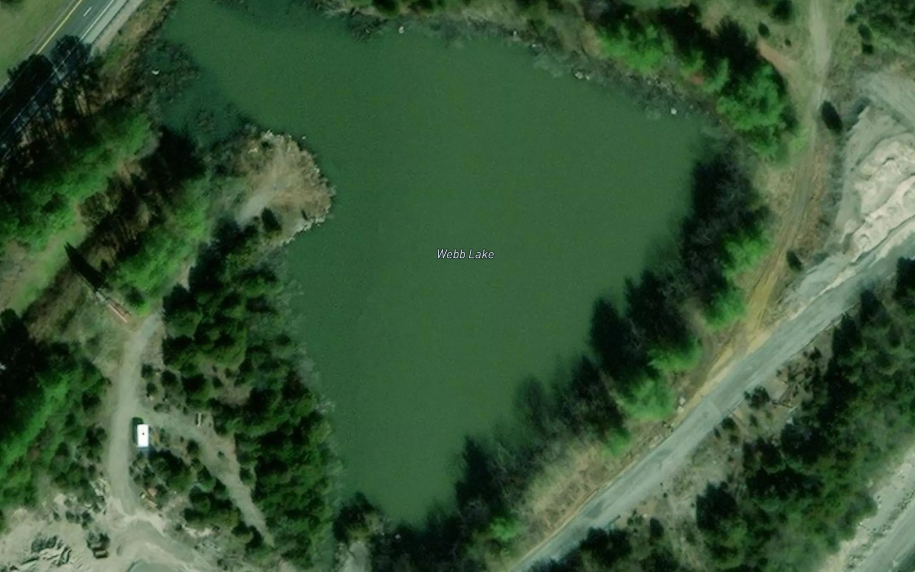 Satellite map of the Webb Lake
