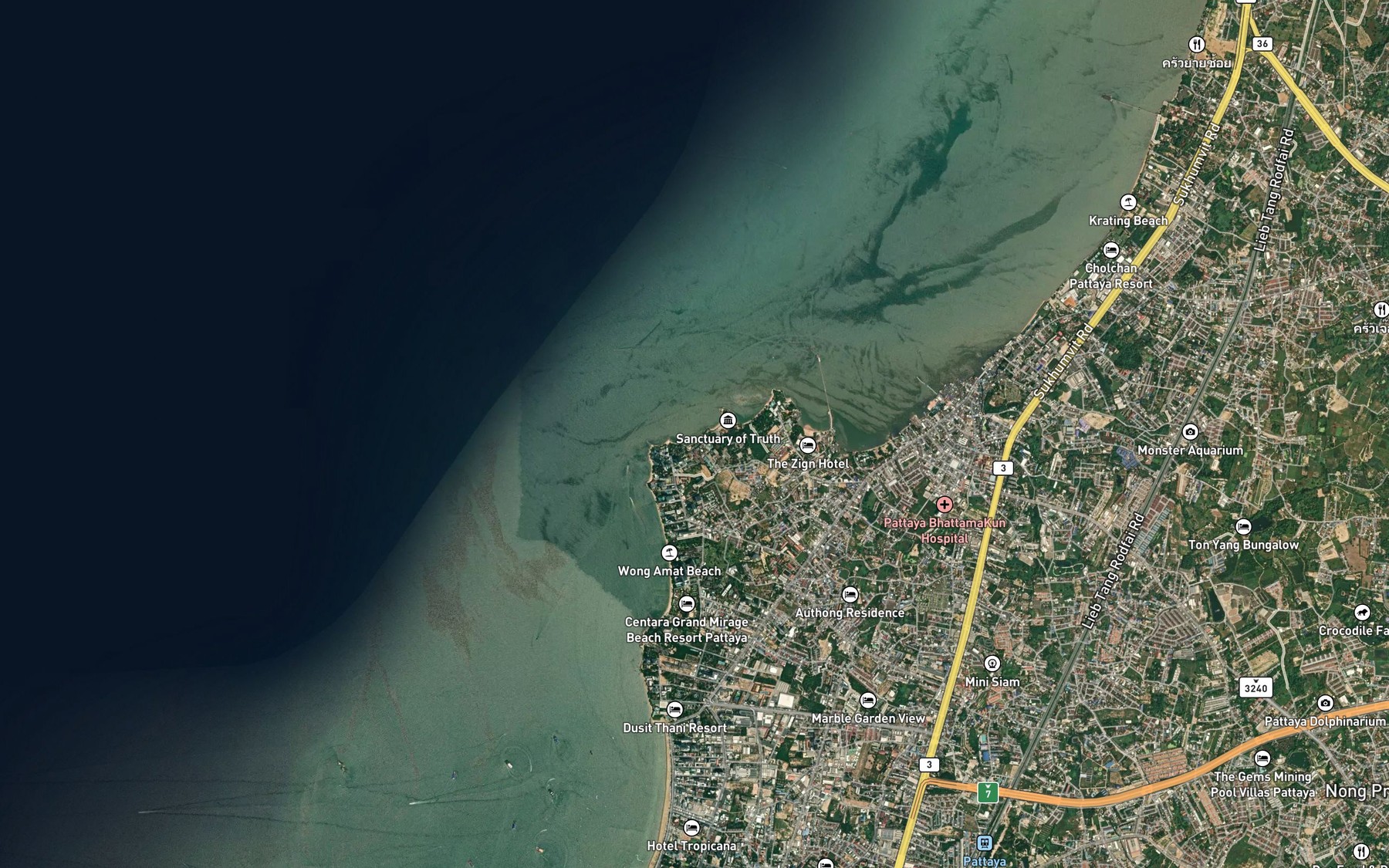Satellite map of the Ao Wong Phra Chan