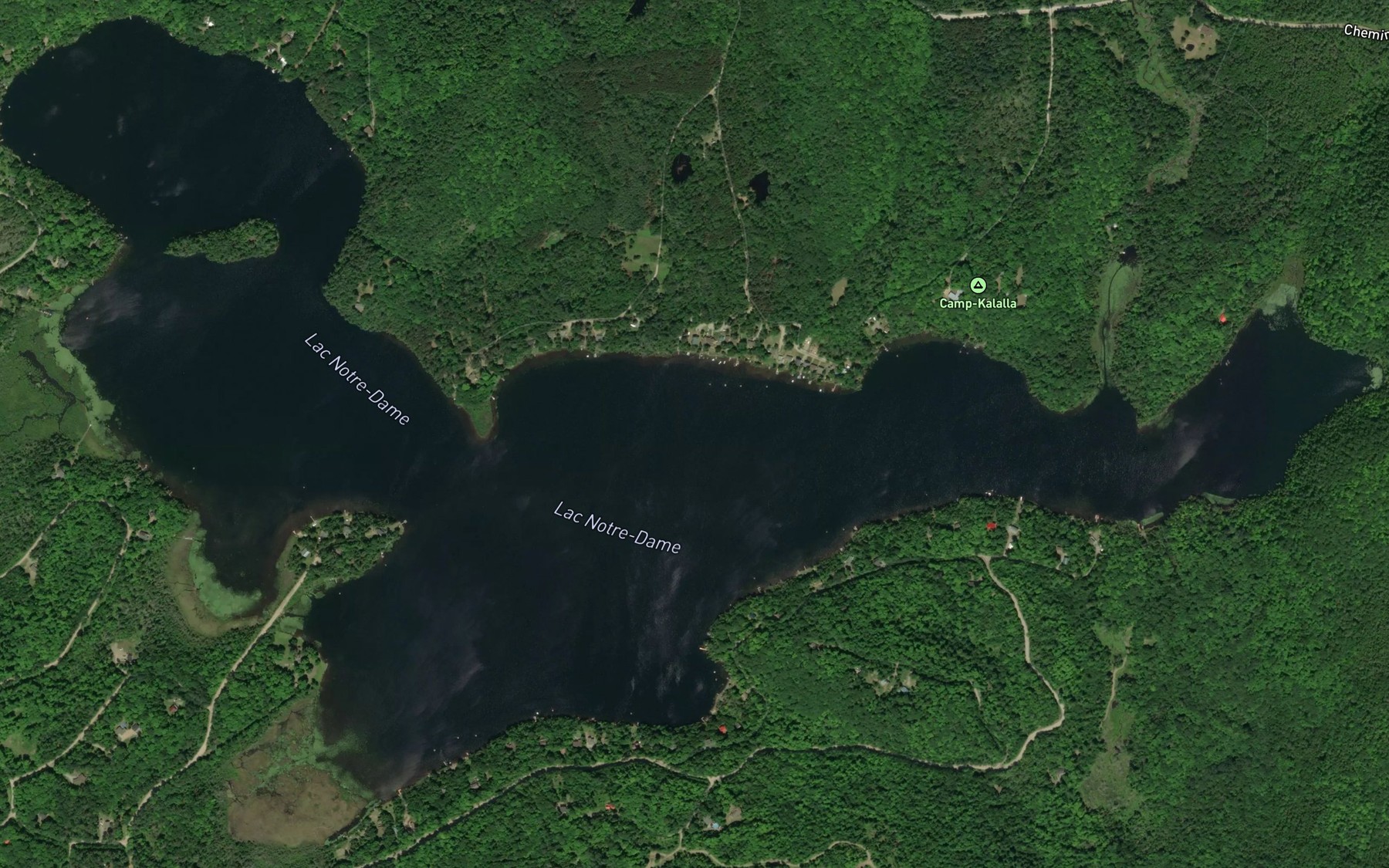 Satellite map of the Lac Notre-Dame