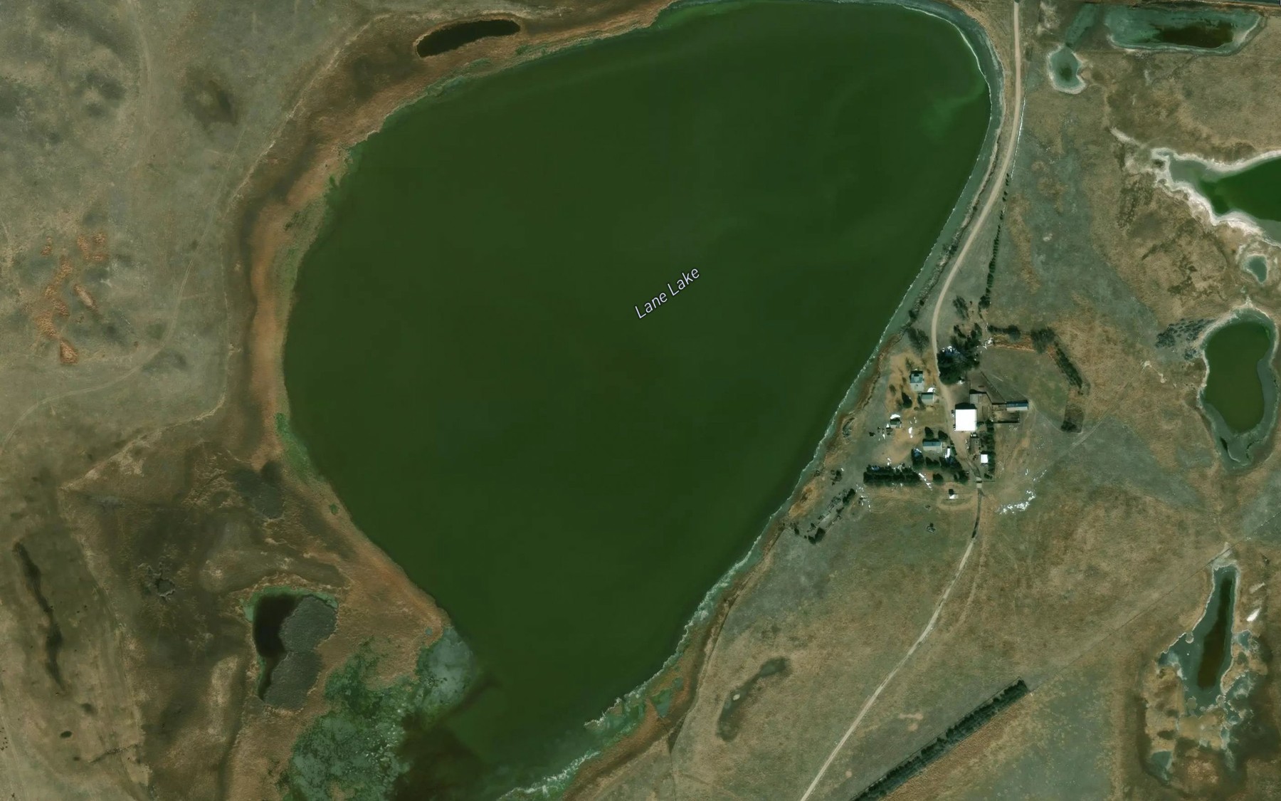 Satellite map of the Lane Lake