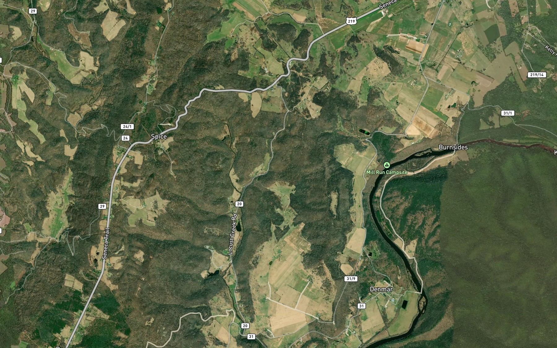Satellite map of the Jackson Farm Spring