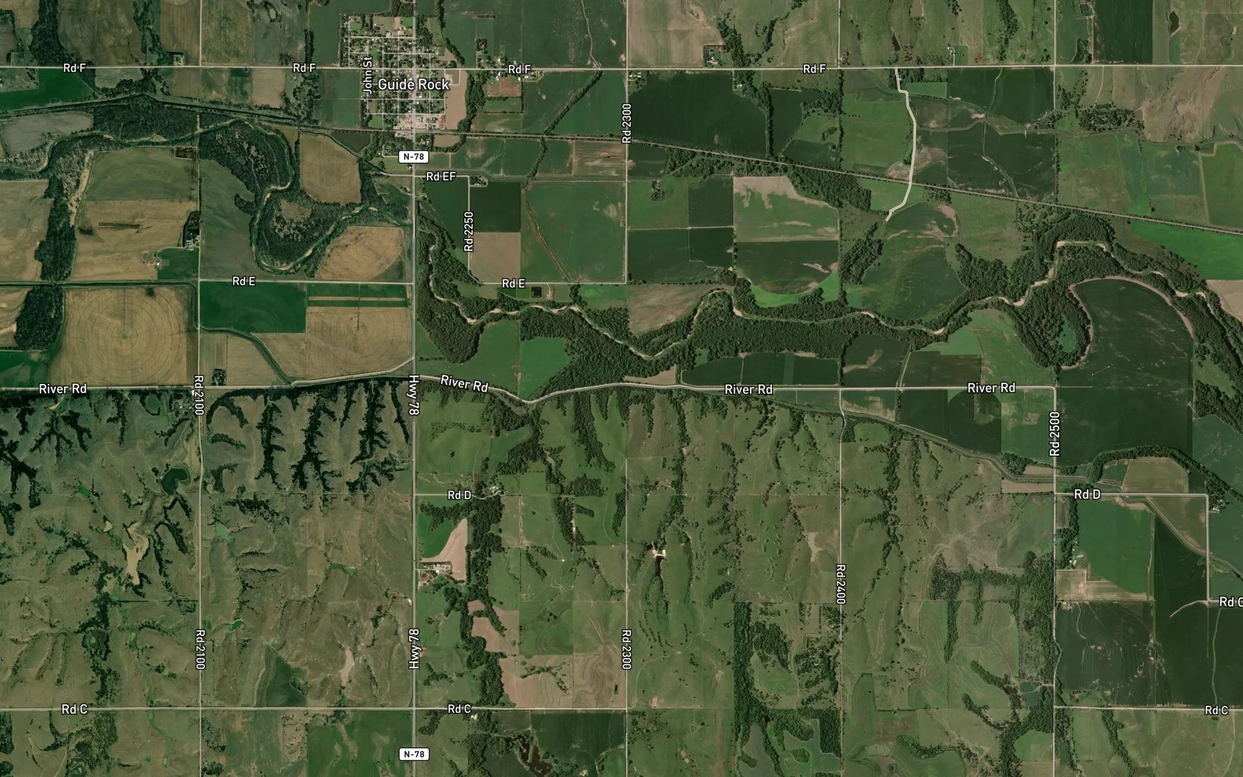 Satellite map of the Courtland Canal