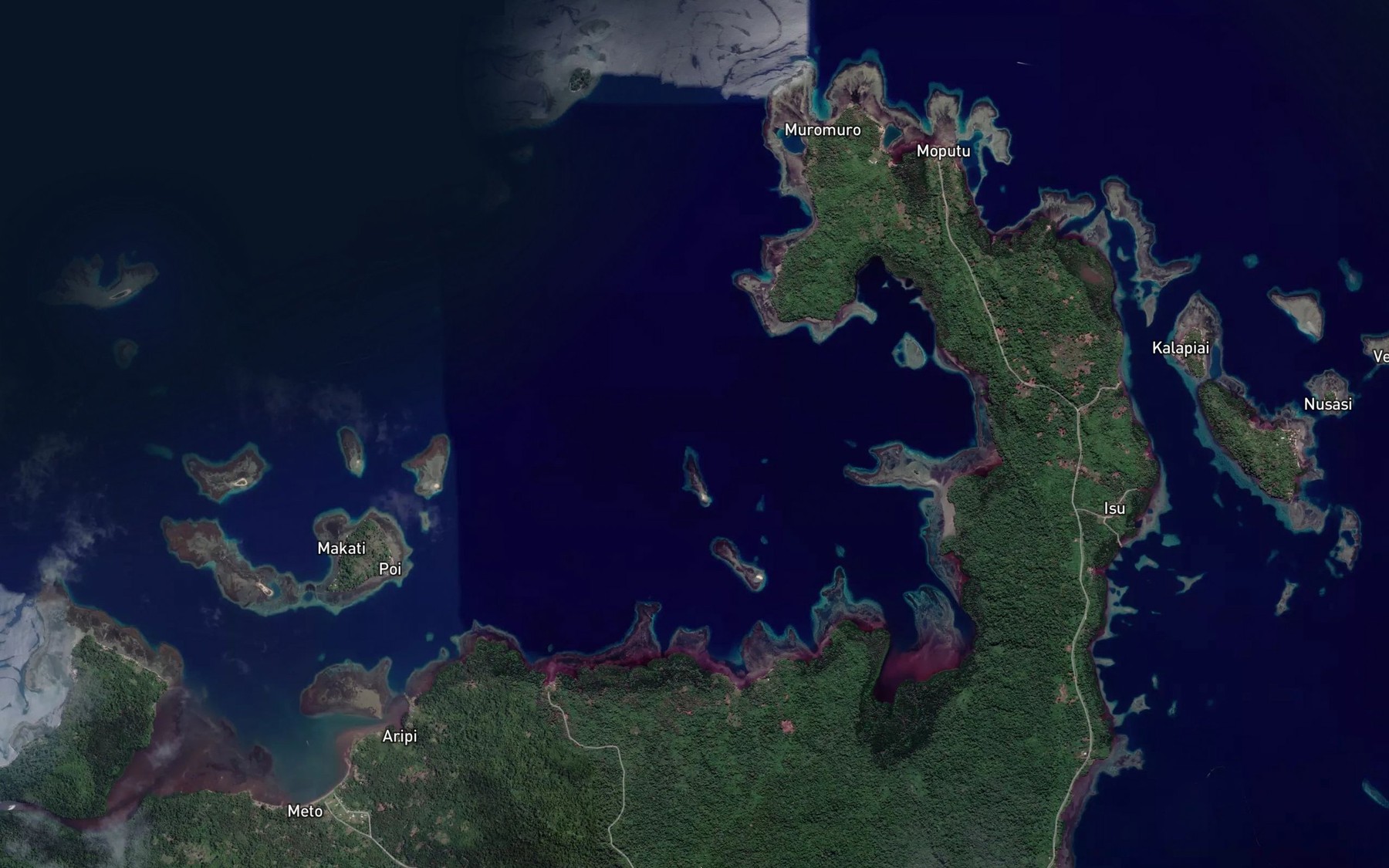 Satellite map of the Emeline Bay