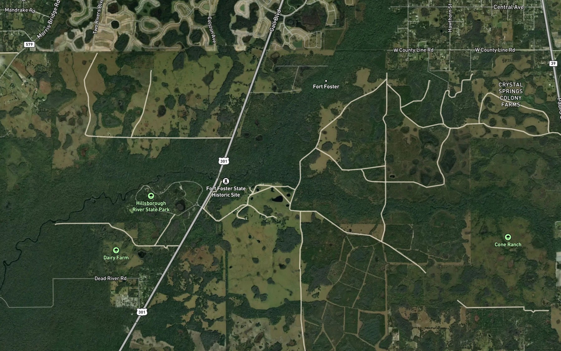 Satellite map of the Blackwater Creek