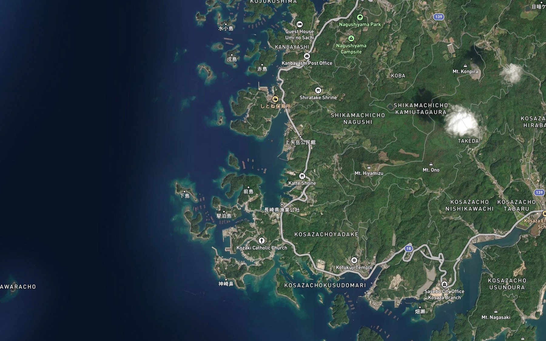 Satellite map of the Yadake-ura