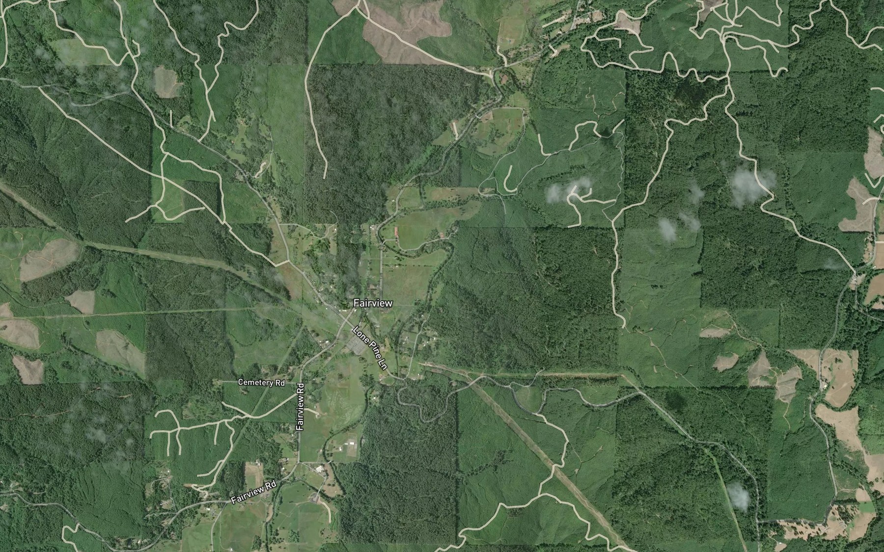 Satellite map of the Hatcher Creek