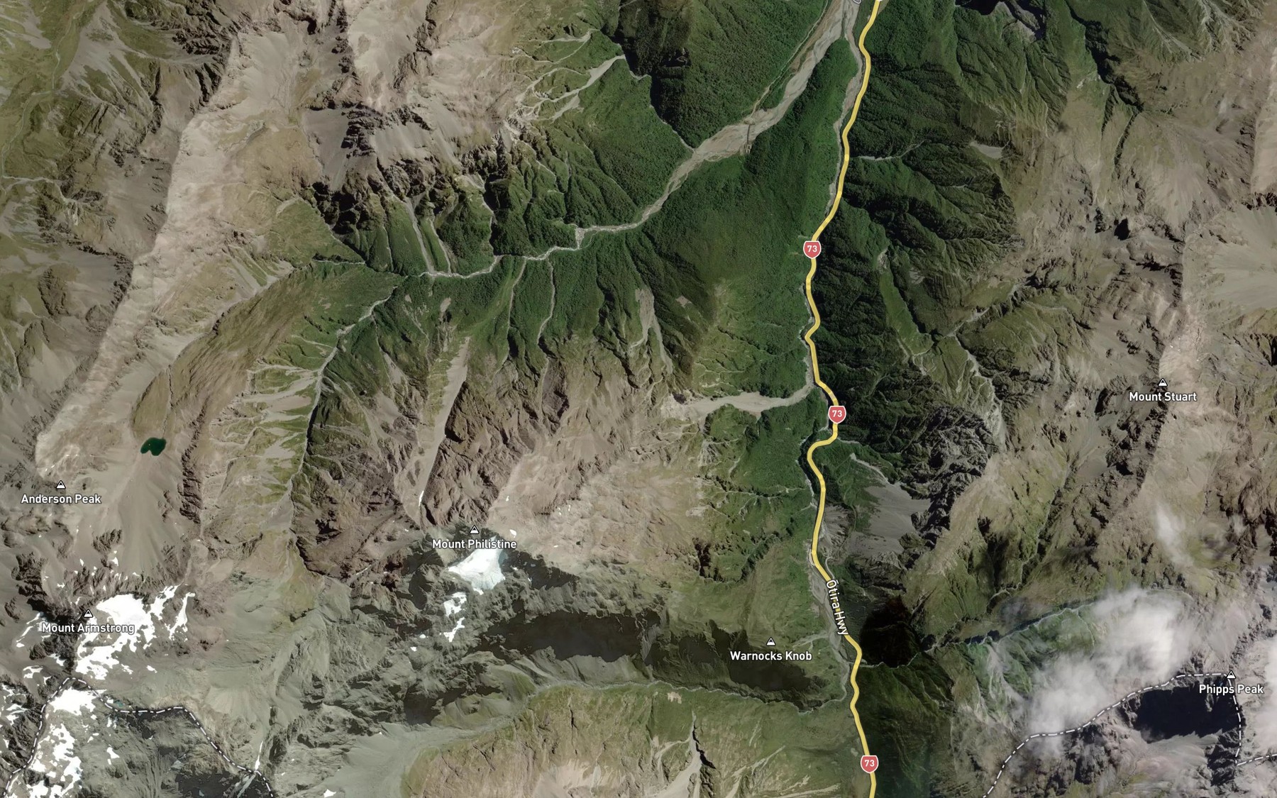 Satellite map of the Kea Creek