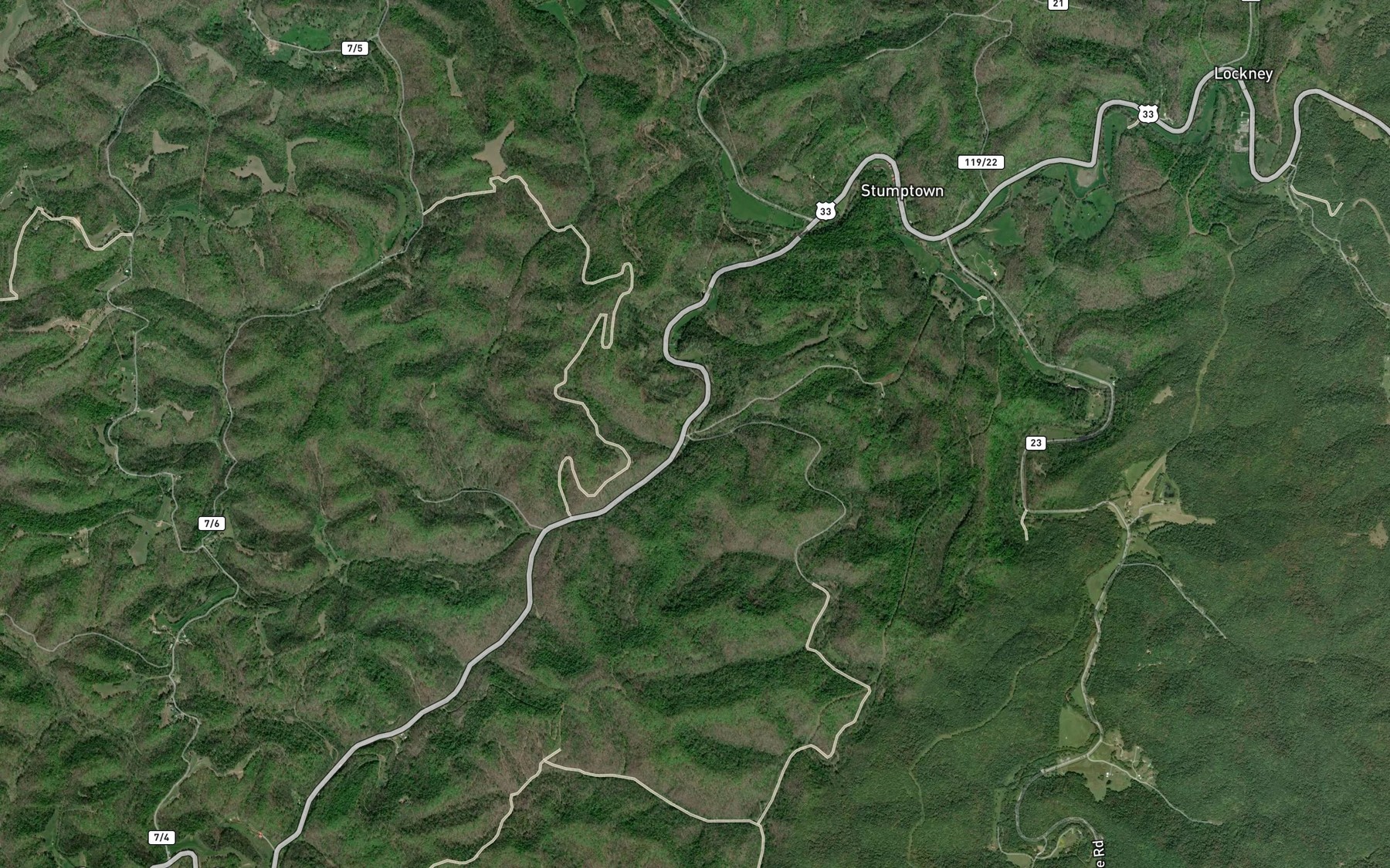 Satellite map of the Little Bear Fork