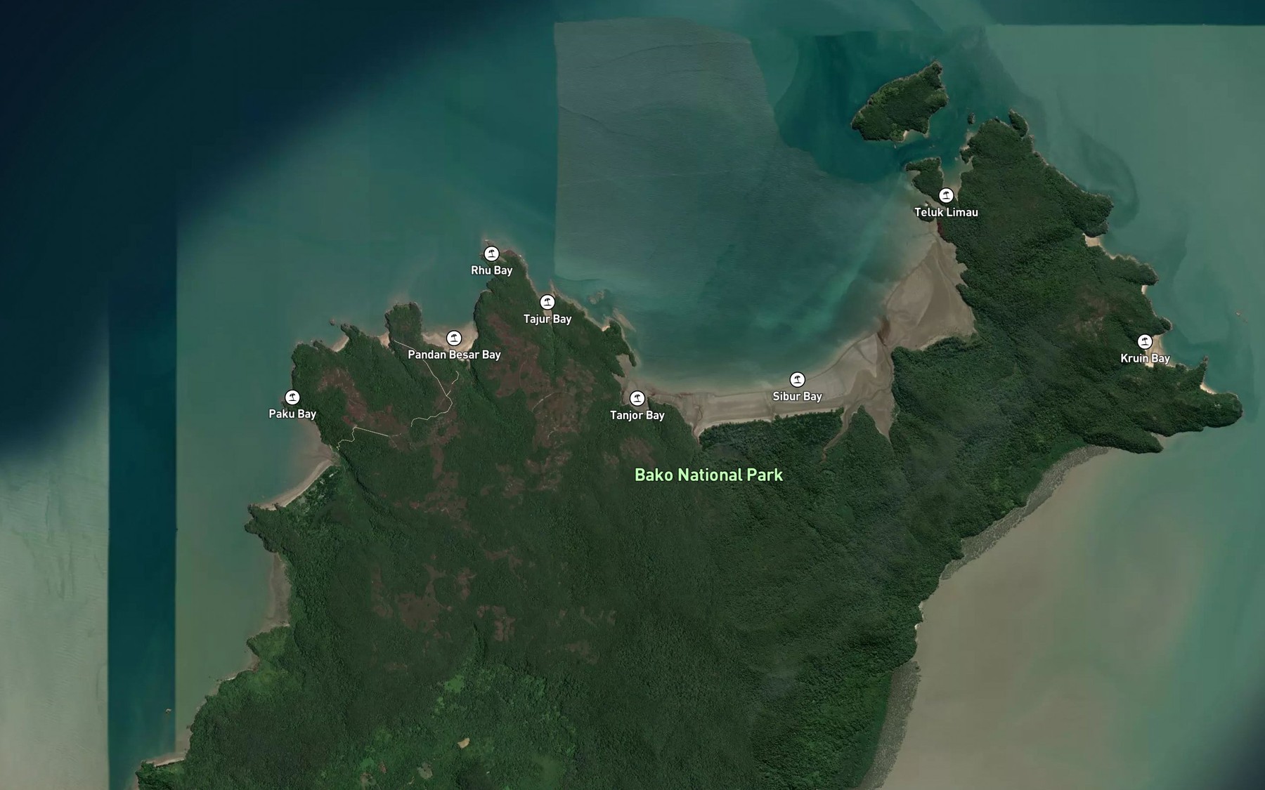 Satellite map of the Teluk Tajor
