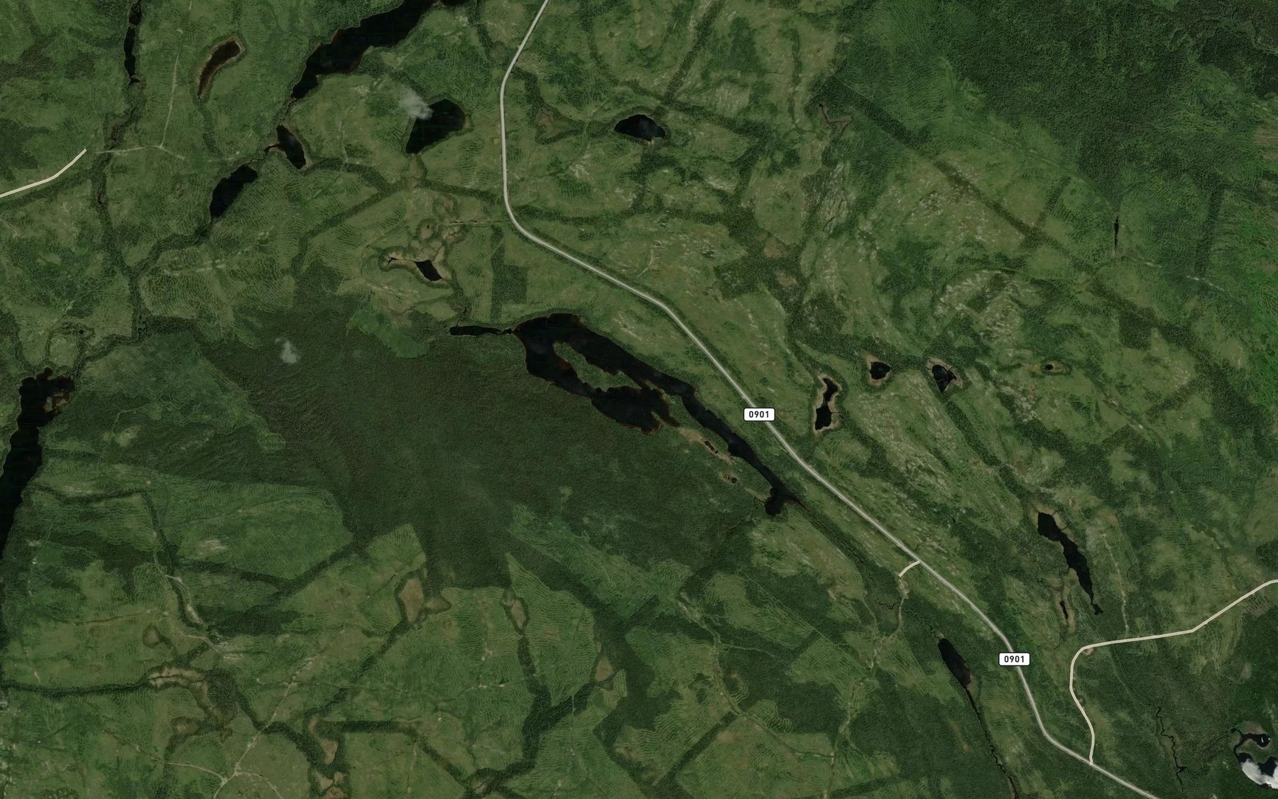 Satellite map of the Lac Deux-Cent-Vingt-Deux