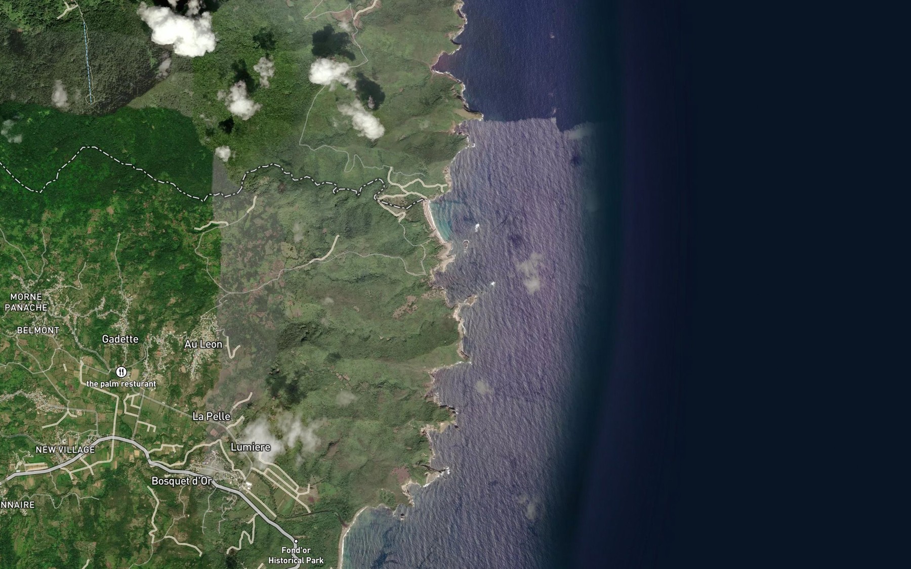 Satellite map of the Trou Halhal
