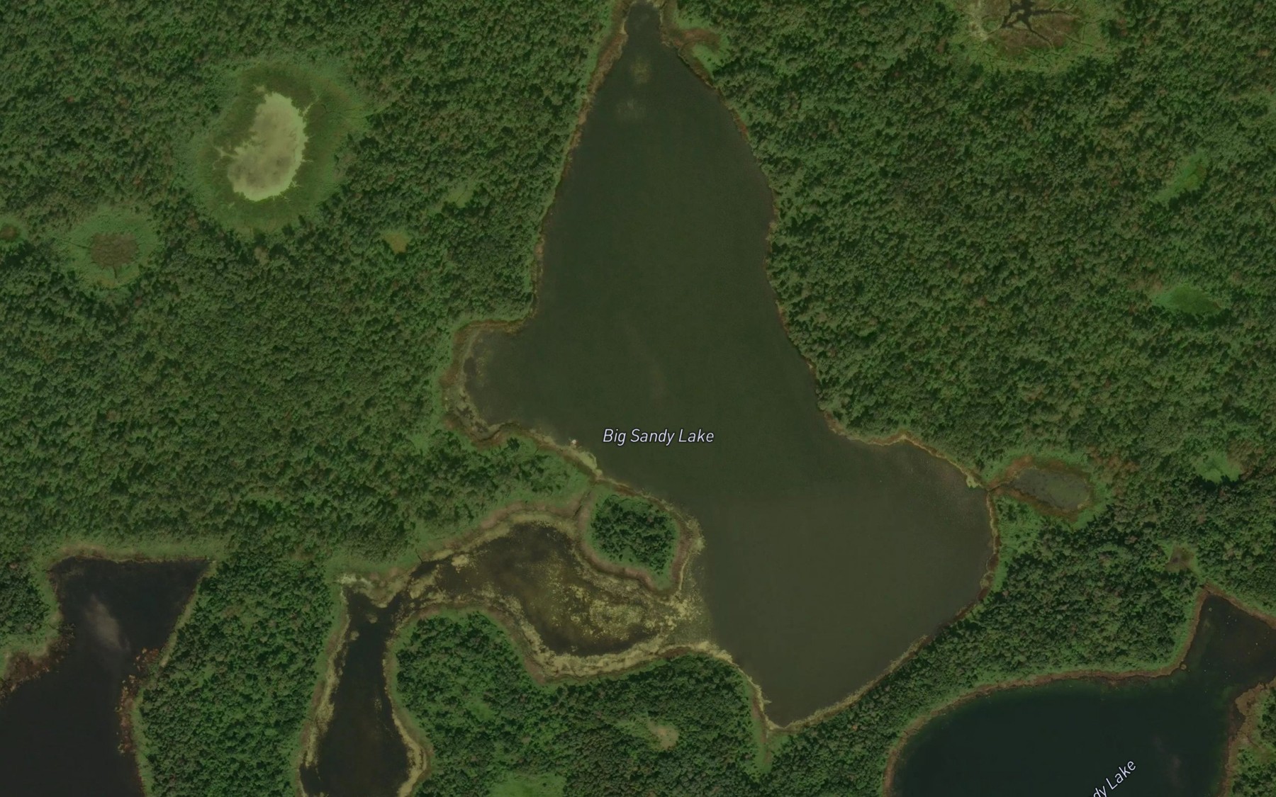 Satellite map of the Big Sandy Lake