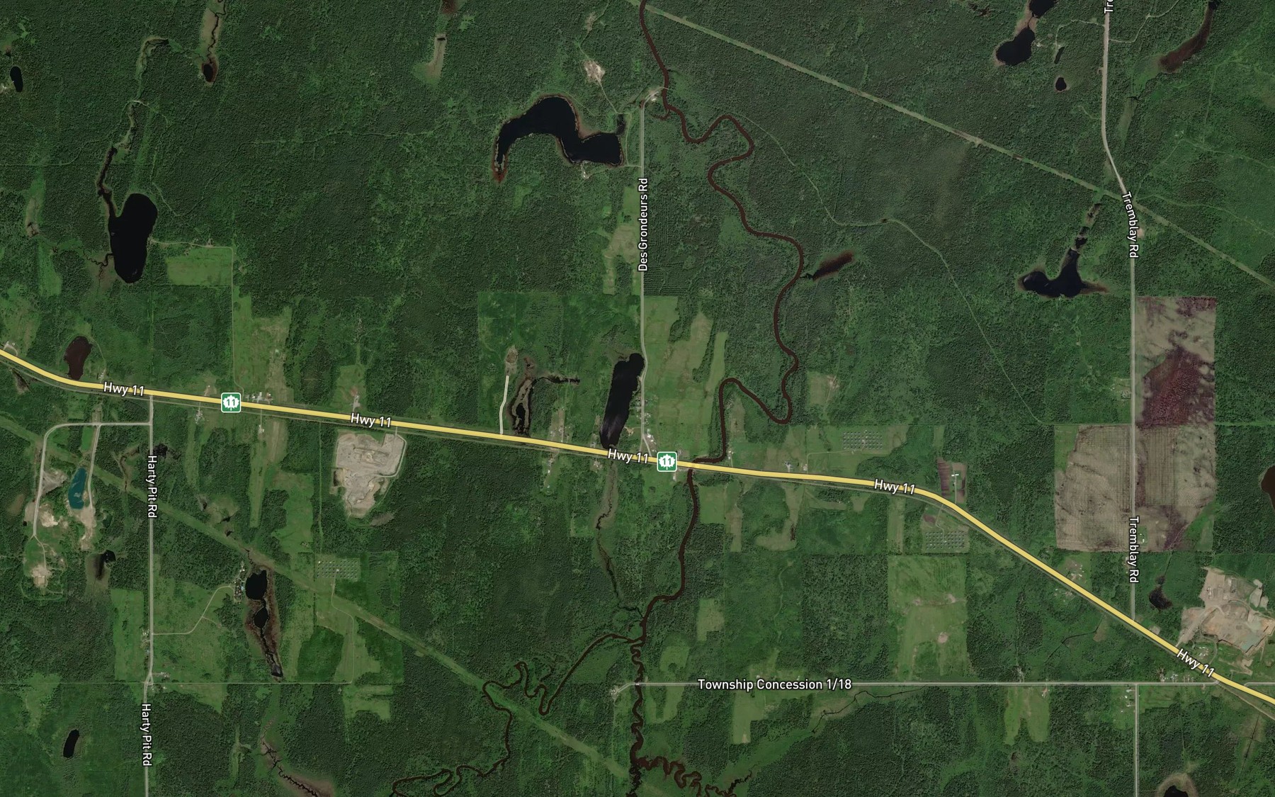 Satellite map of the Echo Lake