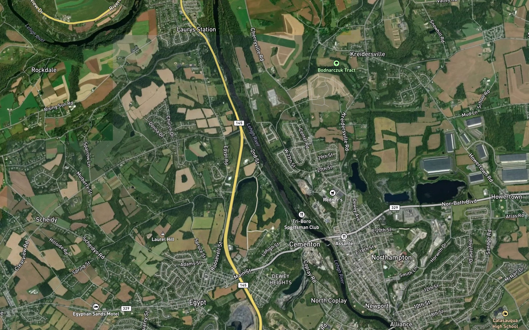 Satellite map of the Spring Creek