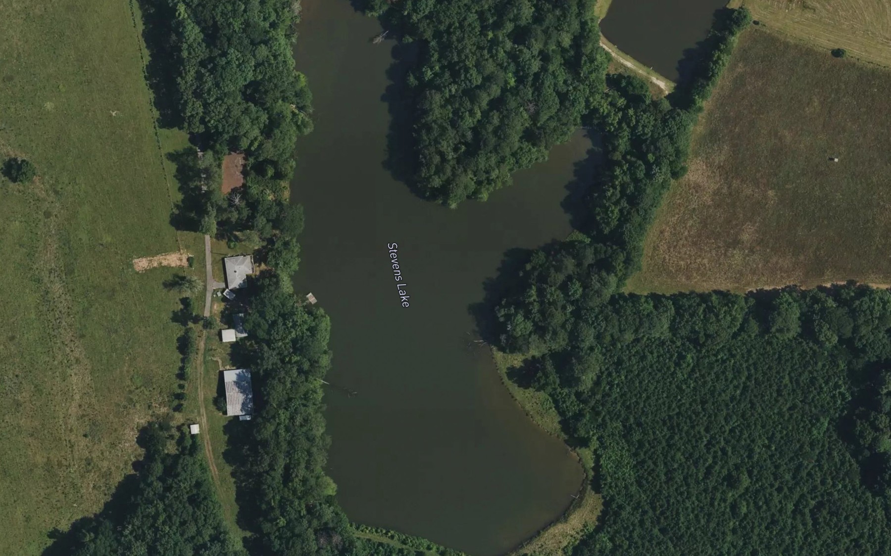 Satellite map of the Stevens Lake