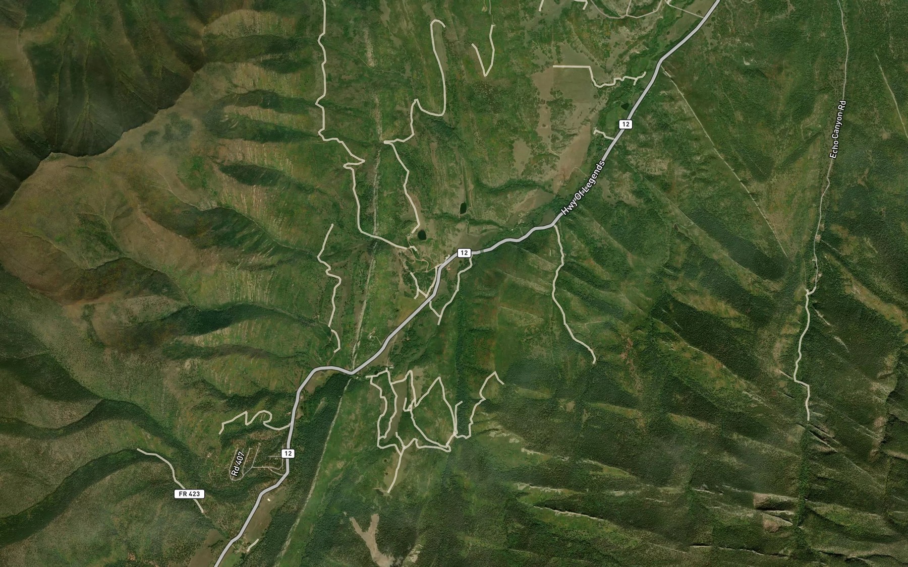 Satellite map of the Chaparral Creek